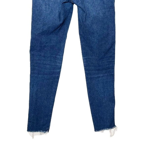 Free People High Rise Jegging Jeans Raw Hem Indigo Blue Women’s Size 27 Skinny - Picture 7 of 13